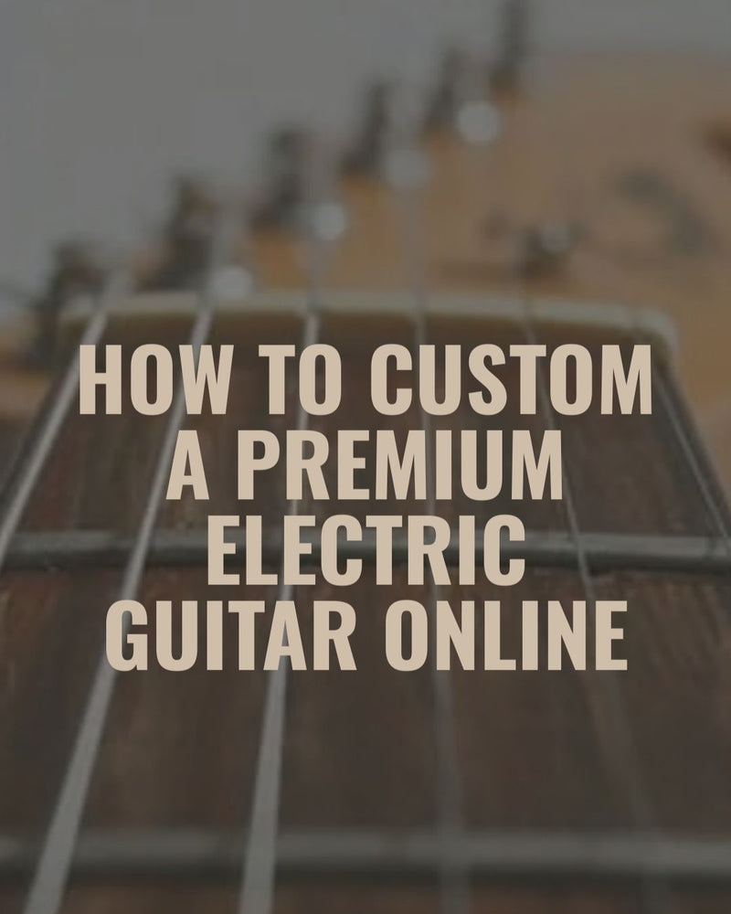close-up a electric guitar neck context How to custom a premium electric guitar online 