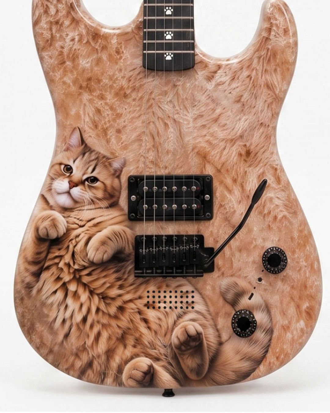 PurrRock Cat-Themed Electric Guitar Bluetooth Speaker & OTG Function